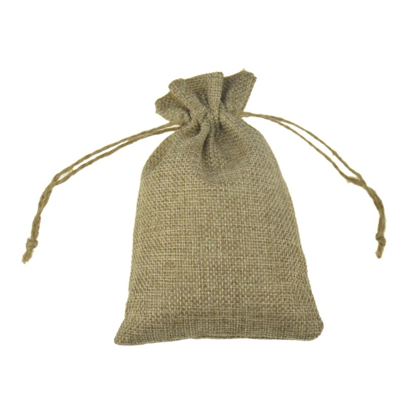 1Pc (11 Maten) herbruikbare Jute Tassen Sieraden Tassen Pouch Wedding Party Opbergtas Valentijnsdag Sieraden Koord Pouches