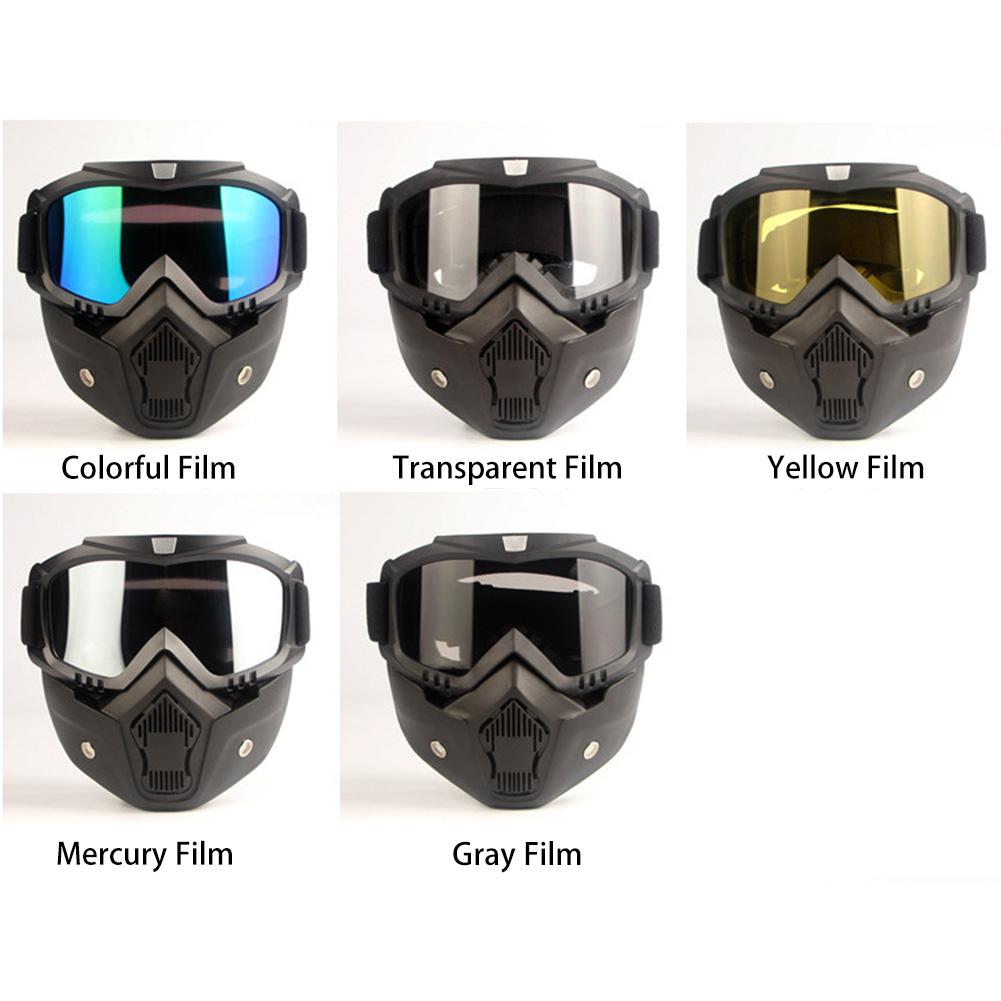 Motorcycle Helmet Riding Goggles Glasses Motocross Anti-Slip Moto Detachable Mask Goggle UV Protection Ski Bike Adjustable