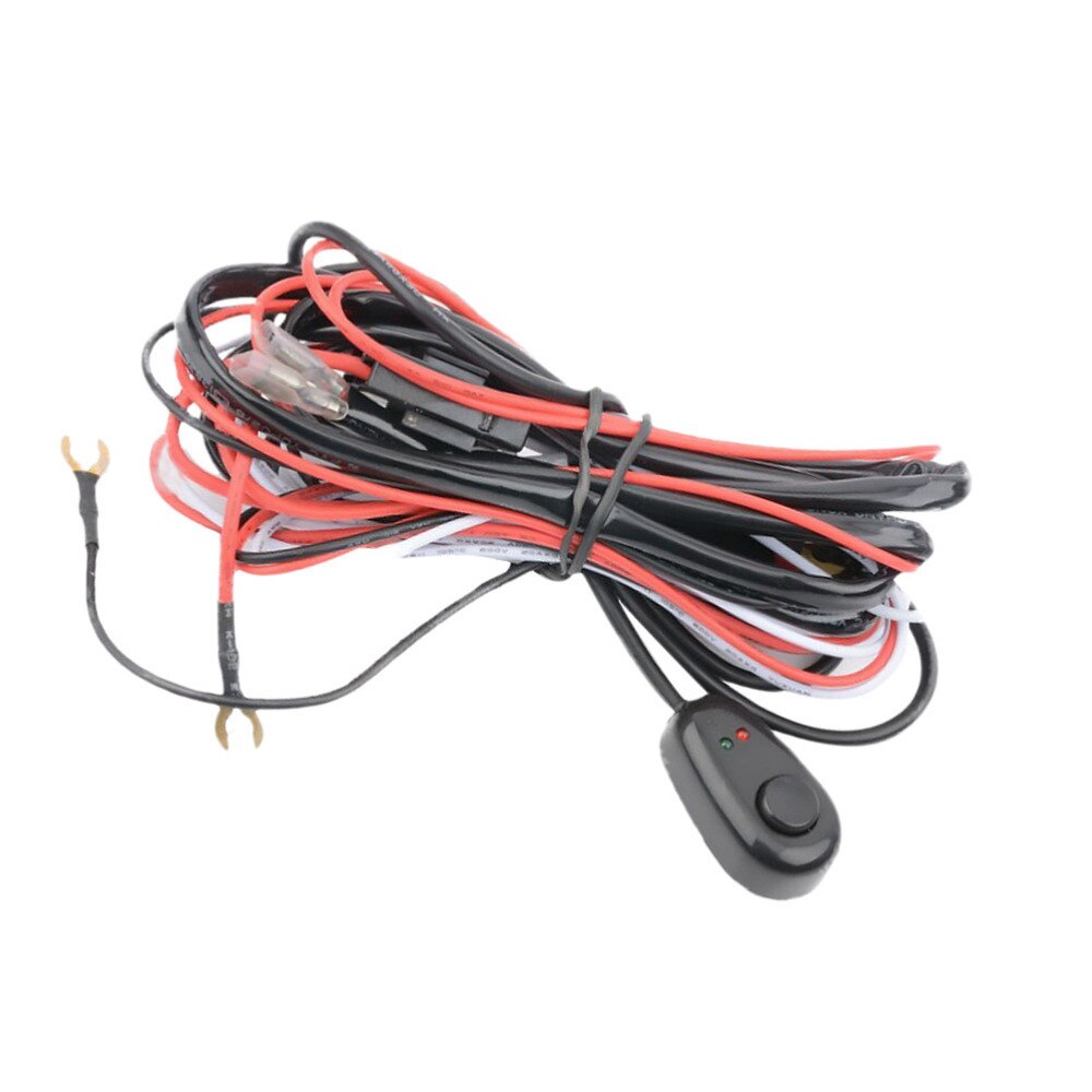 Car LED Work Light Wiring Harness ON/OFF Switch LED Fog Lamp Switch Universal for Long Strip Light Off-road Spotlights 12V