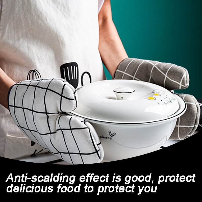 2pc/set Nordic Insulation Gloves Anti Scald Microwave Oven Gloves Cotton Hemp Insulation Mat Non-slip Kitchen Cooking Tools