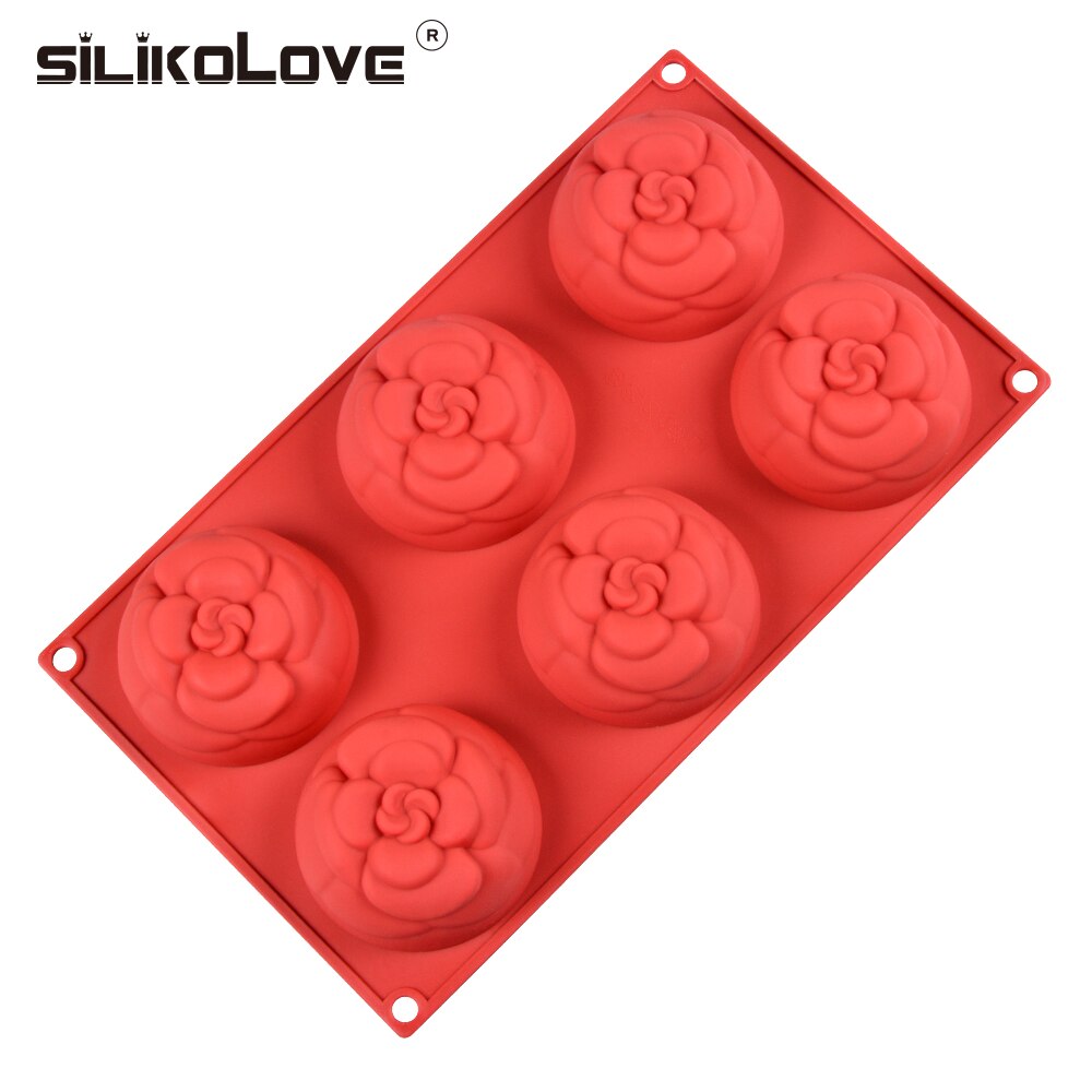 Silikolove 6 Holte 3D Bloemvorm Zeep Siliconen Mal Voor Zeep Maken Diy Handgemaakte Craft Moulds Vormen