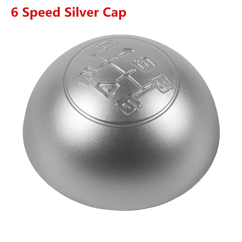 Chroom/Zilver/Zwarte Auto Versnellingspookknop Shifter Handbal Embleem Cap Cover Case Voor Alfa Romeo Giulietta: 6 Speed Silver Cap