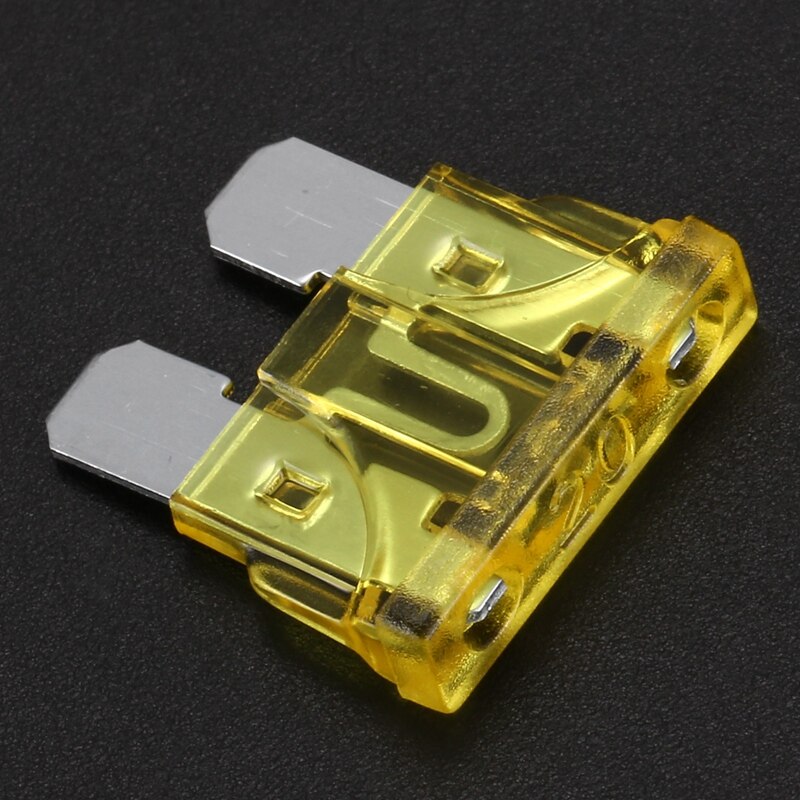Vehicle Car 20A 20Amp Yellow Body Two Prong Blade ATC Fuse 100pcs