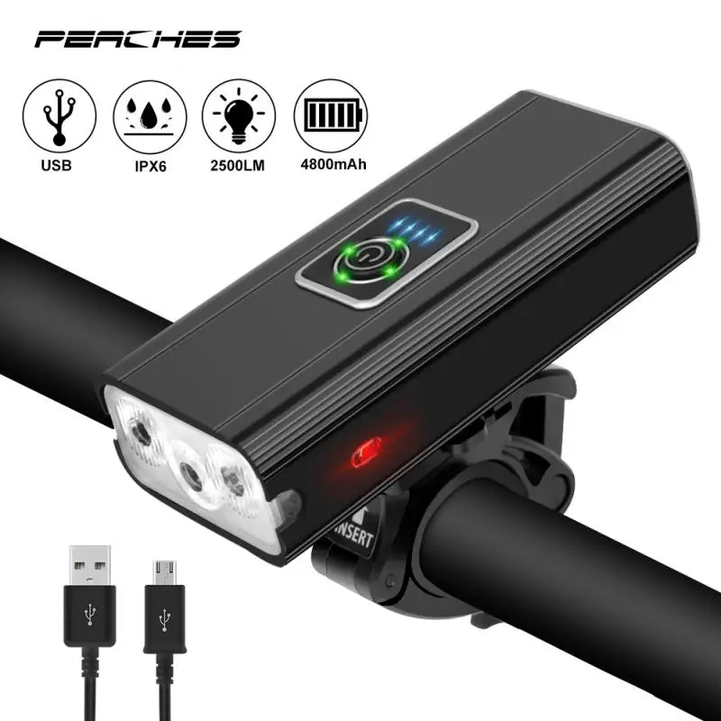 Linterna de ciclismo para bicicleta, luces para bicicleta, luz LED frontal y trasera recargable, iluminación para bicicleta de montaña: Blanco