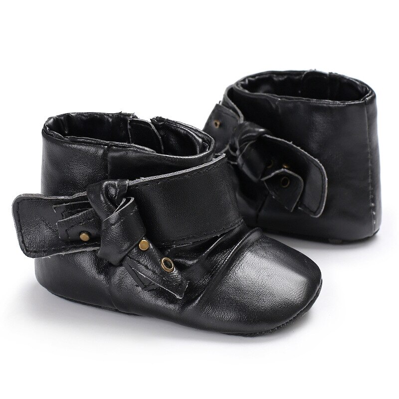 Inverno quente do bebê da menina sapatos de couro do plutônio rendas-up sapatos de pele macia prewalker andando da criança do bebê meninos sapatos botas de inverno para o bebê: Black / 0-6 meses