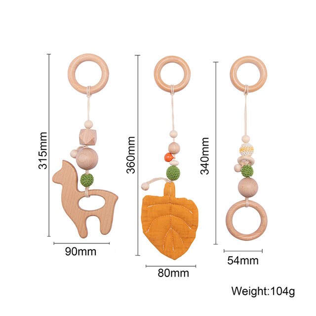 1set Animals Wooden Pendant Baby Play Gym BPA Free Food Grade Wooden Teether Toys Interactive Baby Birth Wooden Blank Toys: Type 8