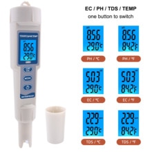 Digitale PH Meter TDS EG Temp PH Tester 4 in1 TDS EC Meter Thermometer Water Hoeveelheid Maatregel Apparaat Zuurgraad Test pen 40% Off