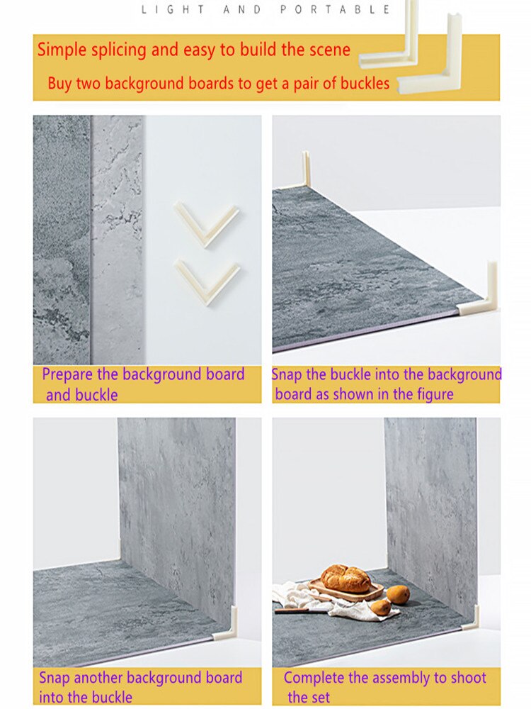 Photo Background Board PVC Watreproof Marble Wood Grain Photography Backdrops Food Cosmetics Photocall Dec for Photo Studio