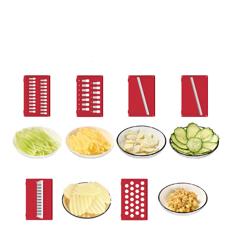 6 in 1 Kunststoff Reibe Gerät Kochen Gemüse Abtropffläche Schneiden Werkzeuge Kartoffeln Knoblauch Gurke Küche Zubehör Trocknen Kasten
