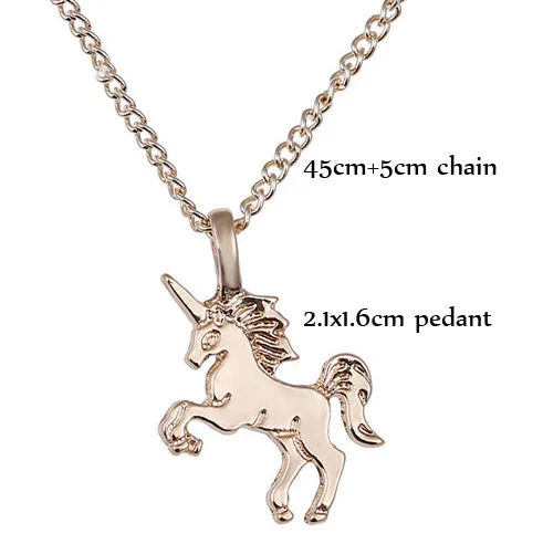 Modeschmuck Tier Pferd Einhorn Cartoon Emaille Einhorn Anhänger Halskette für Frauen Mädchen Kinder Kinder: Nachgemachter Rhodium überzogen