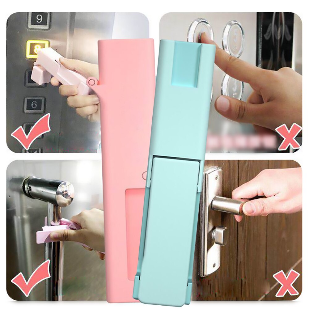 Anti Virus Door Opening Tool Elevator Pressing Handle Expert Door Tool with Disinfection Portable Doorknob Handle Non-Contact