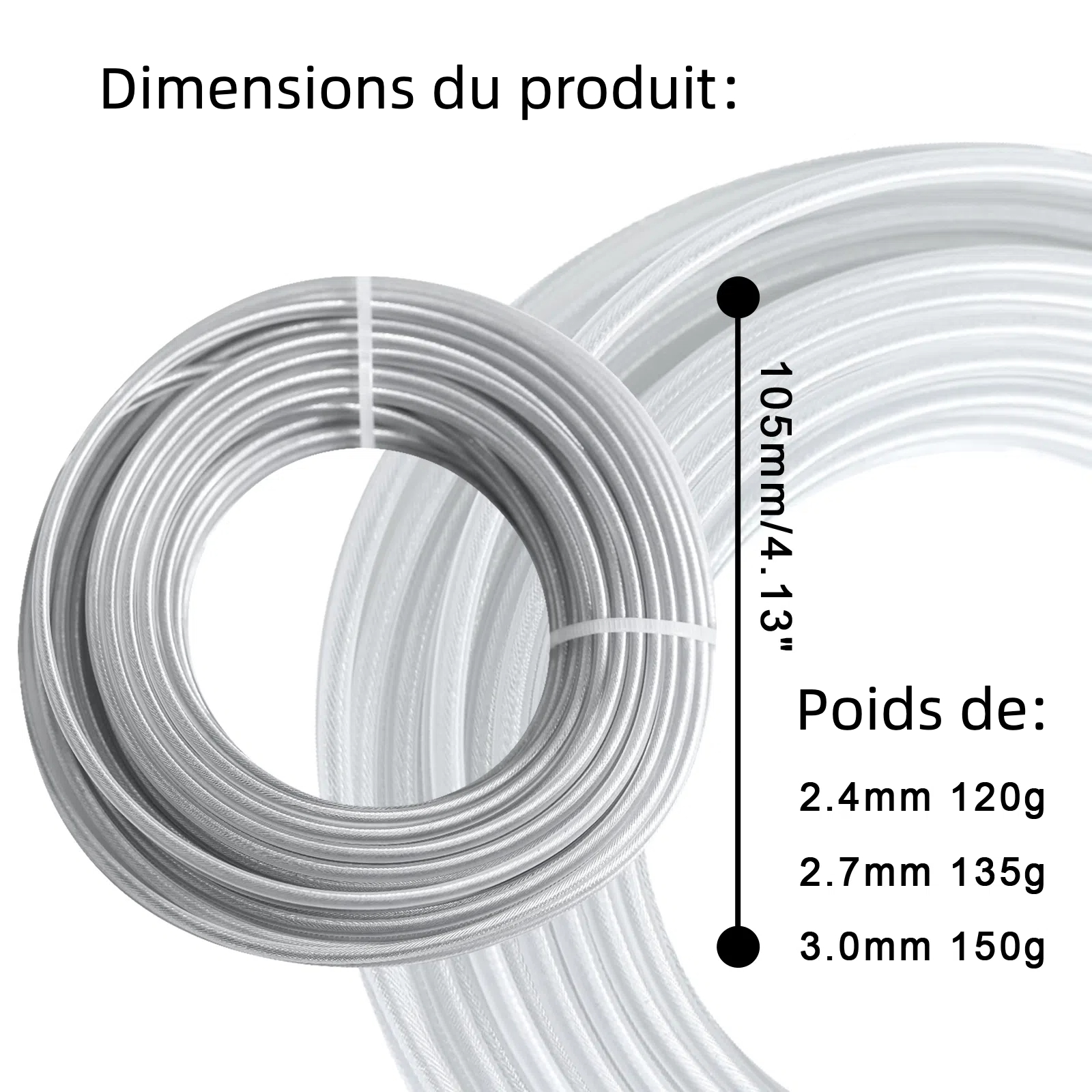 5 m/10 m/15 m * 2.4mm/2.7mm/3mm/4mm Grastrimmer Lijn Nylon Draad Bosmaaier Touw Staal Grastrimmer Lijn Grasmaaier Vervanging