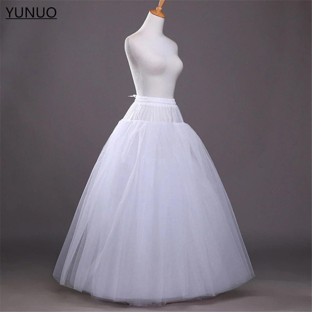 Yunuo Wit 8 Lagen Tulle Wedding Petticoat Crinoline Slip Onderrok Voor Een Lijn Prom Jurk Bruidsjurk Op Voorraad