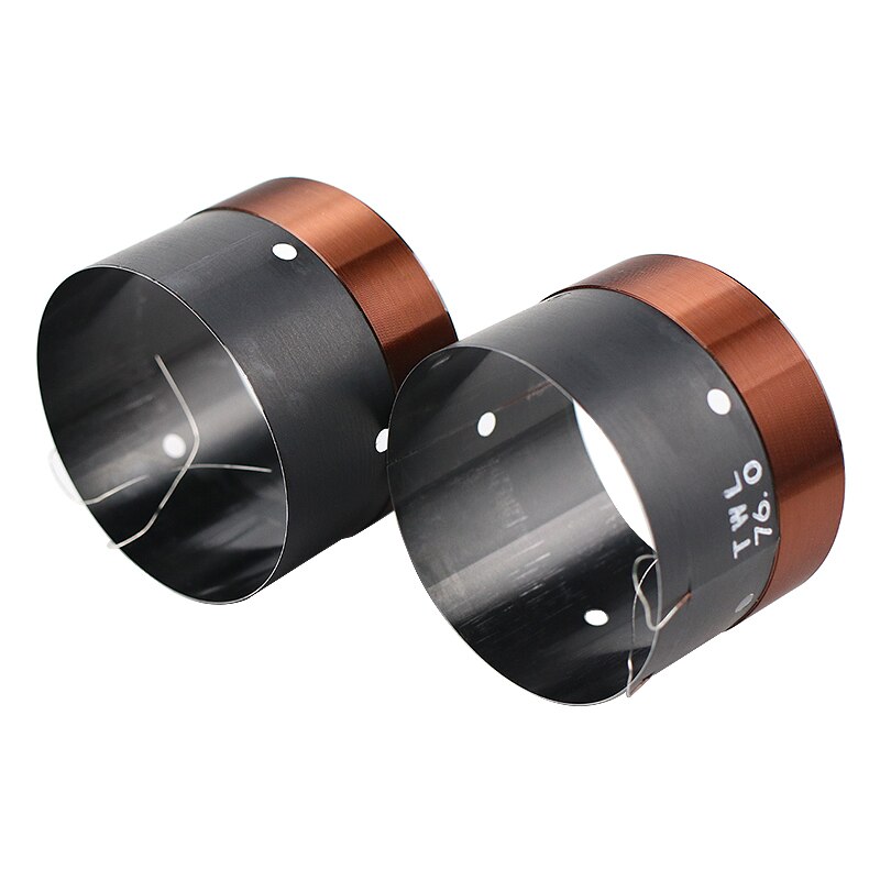 76 millimetri Contrabbasso Bobina 6Ohm Due Strati di Alluminio Nero di Scheletro Fili di Rame 500W-680W Ad alta potenza Bobina Per Woofer Altoparlante 2pcs