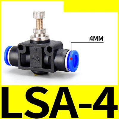 SA-conector rápido neumático de 4mm, 6mm, 8mm, 10mm, 12mm, manguera de flujo de gas, Conector de válvula de regulación manual, controlador de velocidad del aire: SA-4