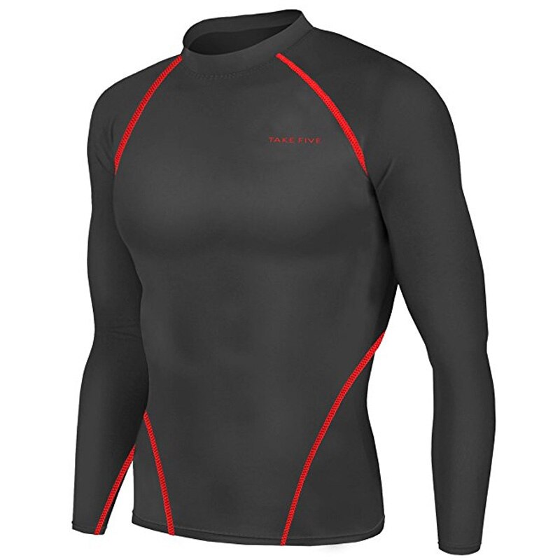 Premium Take Five Men's Compression Under Base Layer Top Tight Long Sleeve Hiking Shirts -NT003-