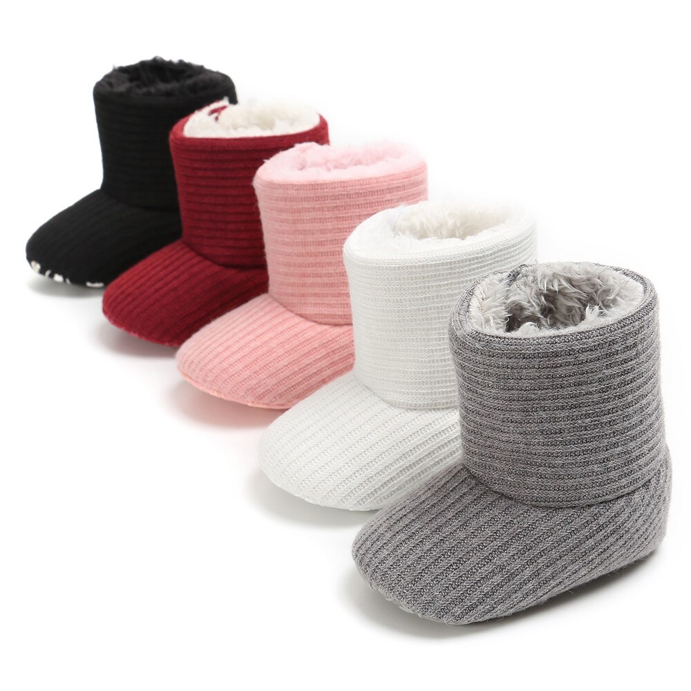 Kinderen Baby Meisje Warm Houden Pluche Soft Snowboots Zachte Crib Schoenen Winter Katoen Mode Soild
