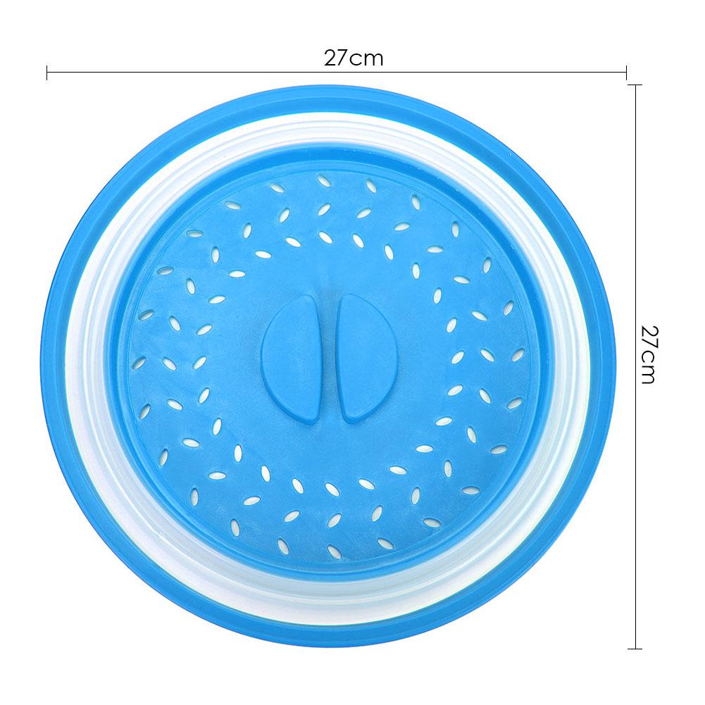 Silicone Folding Microwave Cover Lid Safety and Non-toxicity Long Service Life Plate Cover Colander Strainer for Vegetable: Blue