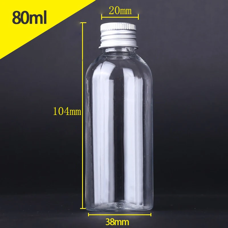 50Pcs 5/10/20/30/50/60/80/100/120ML Portable PET Plastic Bottles W/ Aluminum Screw Cap Travel Cosmetic Container Lotion Creams: army green / 8ml 