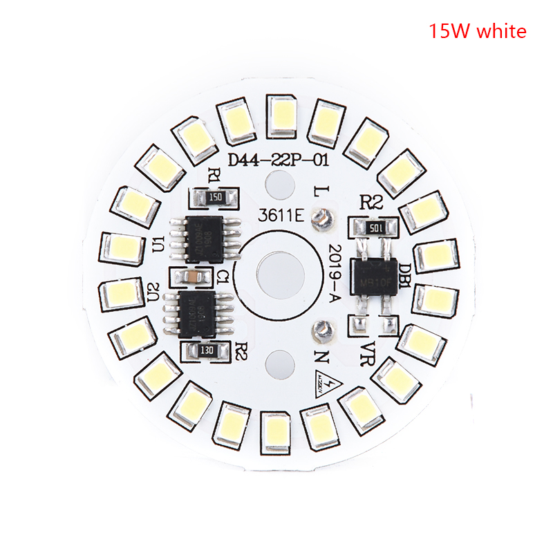 220v led lamp patch lamp smd plaat ronde module lichtbronplaat voor gloeilamp: 15w witte