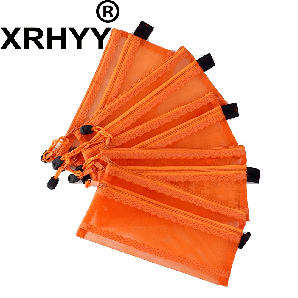 Studerende  a6 lærred lynlås dokumentlommer dobbelt lag mesh zip fil poser opbevaring blyant organizer pen brevpapirholder
