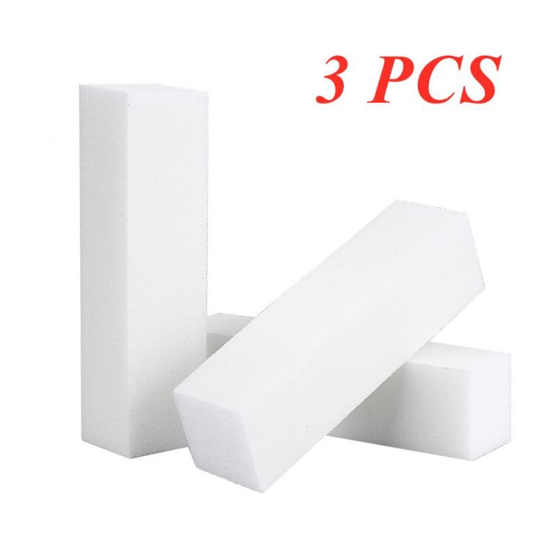 Pulidor de uñas blanco, bloque para pulir, pulir, pedicura, herramienta de Arte de uñas: 3 Pcs