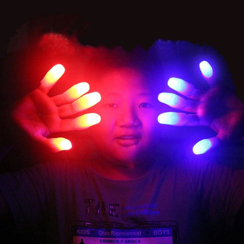 1pc Luminous Novelty Funny Magic Trick Props LED Light Flashing Fingers Kids Amazing Fantastic Glow Toys Children Decor