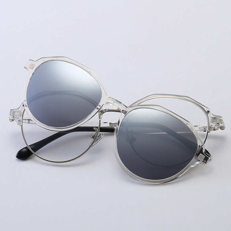 2 In 1 Magnet Clip On Optical Glasses Frame Men Polarized Sunglasses Myopia Degree Prescription Eyeglasses Frame TR90: 3