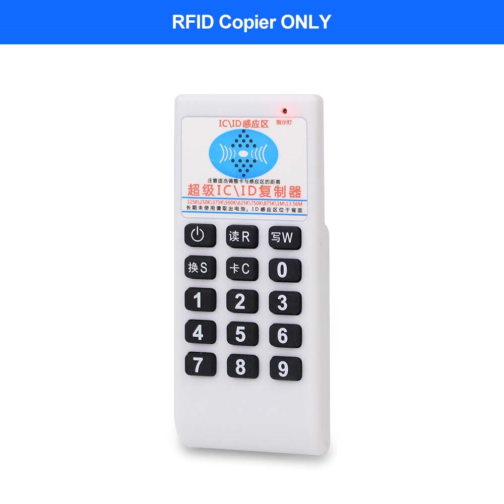 Handhållen 125 khz  -13.56 mhz frekvens rfid kopiator läsare skrivare id-kort kloner programmerare omskrivbara kort  em4305/t5577 uid: Ic id