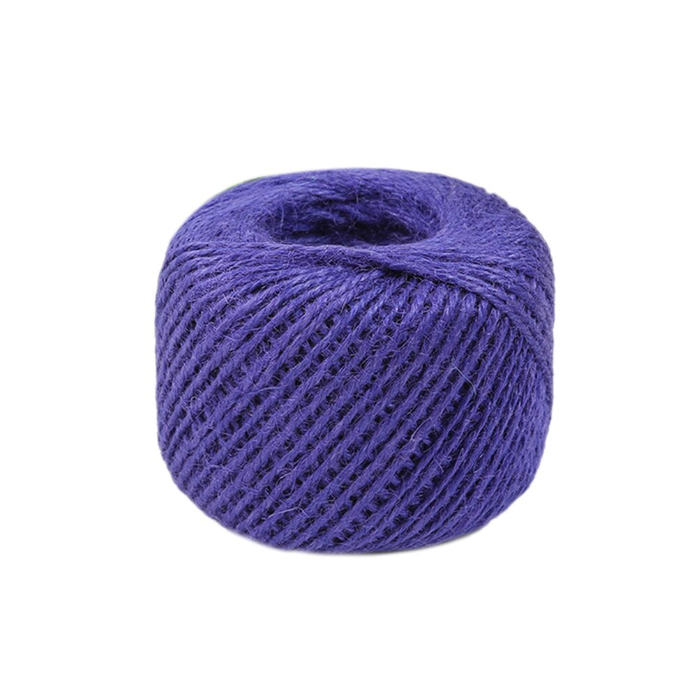50 M/rouleau Jute ficelle naturel Sisal 2mm étiquettes rustiques envelopper mariage décoration artisanat corde corde cordon événements emballage: Purple