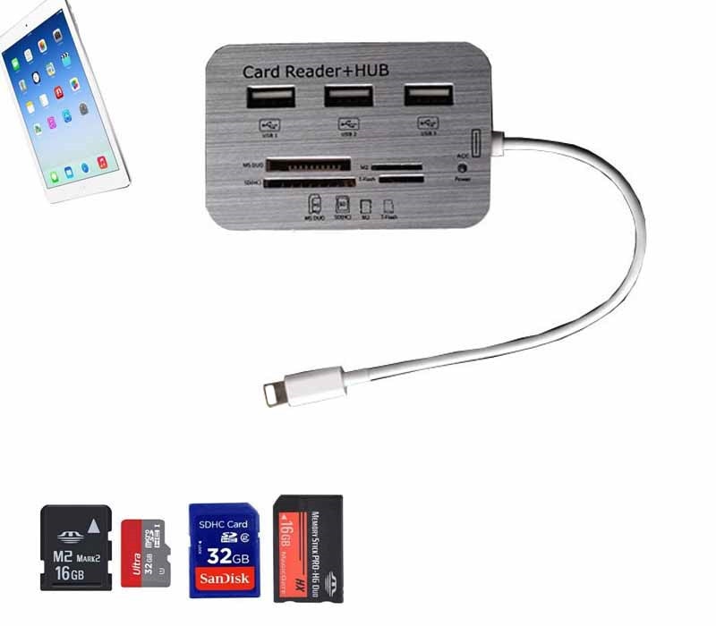 Voor iPad4/iPad Mini/iPad 5/iPad mini 2 USB HUB Camera Connection Kit SD/ TF Kaartlezer Adapter iOS 12