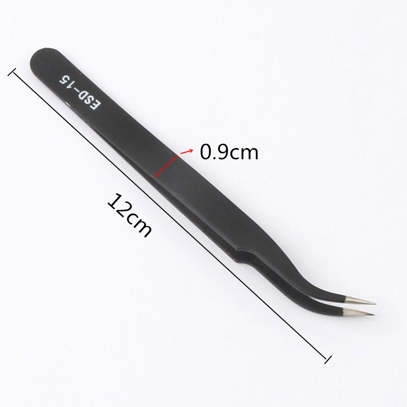 Herramientas de costura pinzas para doblar recto de excelente , herramientas y accesorios de coser cruzados antiestáticos de acero inoxidable, bricolaje: Black Bend  15