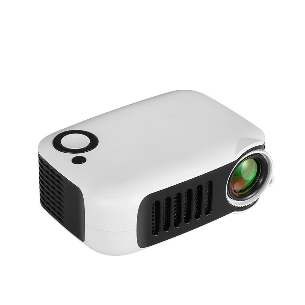 A2000 Mini Projector Built-in Speaker USB HDMI TF Video Full HD Portable Projector For Home Theater Movie Beamer Project: White UK Plug
