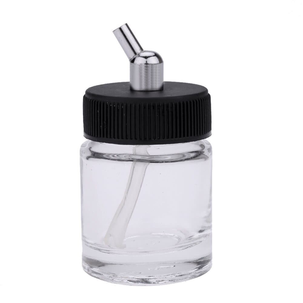 10Pcs Airbrush Glazen Flessen Air Brush Fles (Potten) met 30 ° Hoek Adapter Deksel Montage Gebruik Op Dual-Action Airbrushes