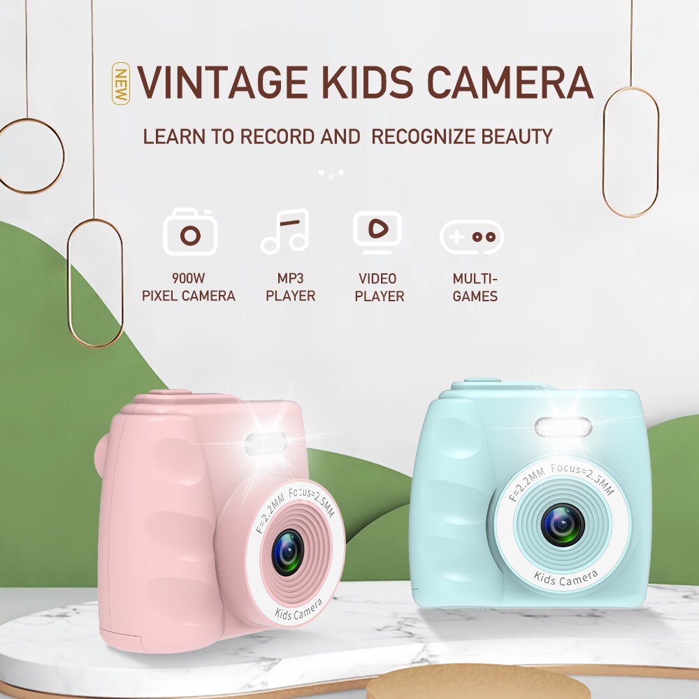 Videocamera per bambini videocamera portatile videocamera digitale per bambini supporto per Display da 2 pollici fotocamera da 32GB per regalo di compleanno per bambini