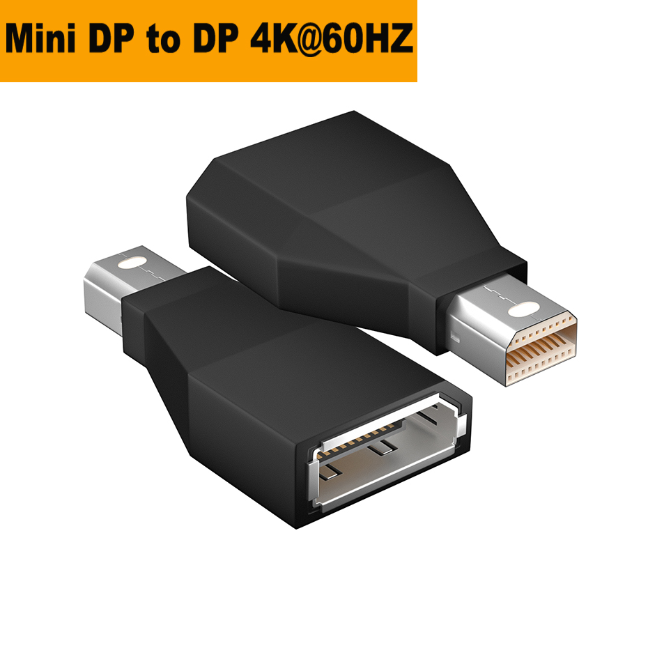 Thunderbolt 2 Mini DP a 4K HDMI VGA Cable adaptador 1080P MDP a Displayport HDMI VGA DVI adaptador convertidor para apple macbook pro: Negro