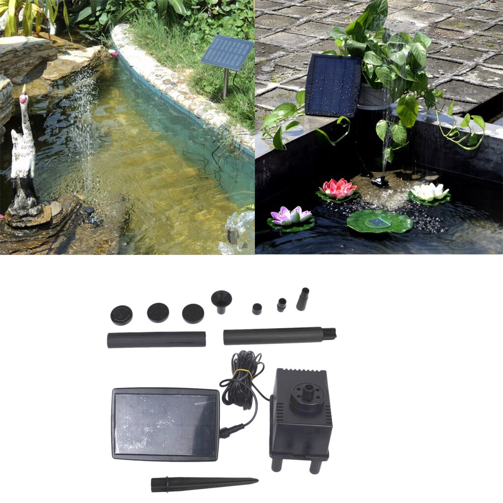 Fontanna solarna zestaw pompy wodnej zatapialna pompa zasilana z panelem słonecznym 1.5W
