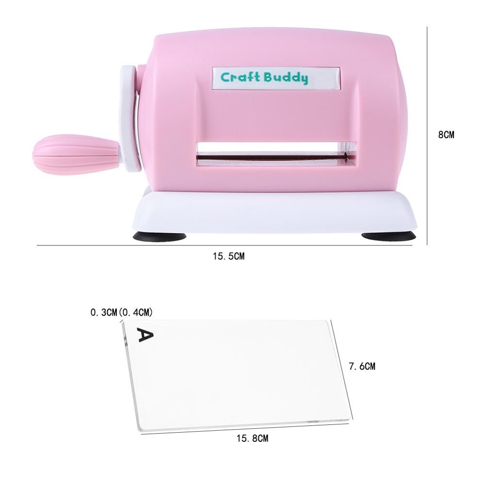 DIY Plastic Paper Cutting Embossing Machine Craft Scrapbooking Album Cutter Paper Cutter Piece Die-Cut Machine Handmade Tool: Pink 1