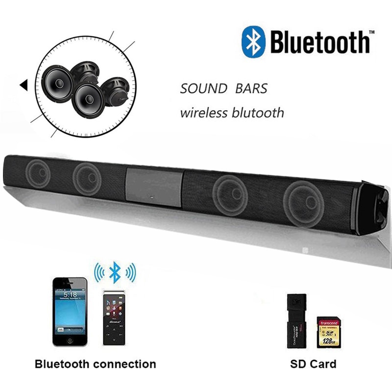 Wireless Bluetooth Soundbar Stereo Speakers Hifi Home Theater TV Sound Bar Surround Sound System AUX TF FM Radio Column