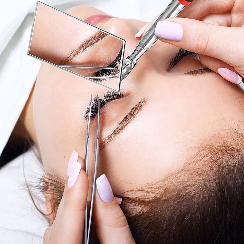 3 Pieces Telescoping Inspection Mirror Round Mirror Square Mirror Inspection Tool For Checking Vehicle,Observing Mouth