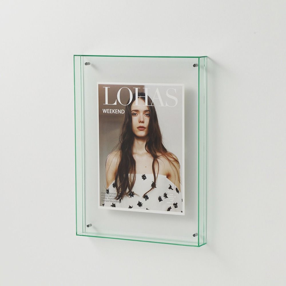 Acrylic Transparent Acrylic Photo Frame Thickened Transparent Colorful Square Photo Frame Wall Hanging Rectangle: WHITE