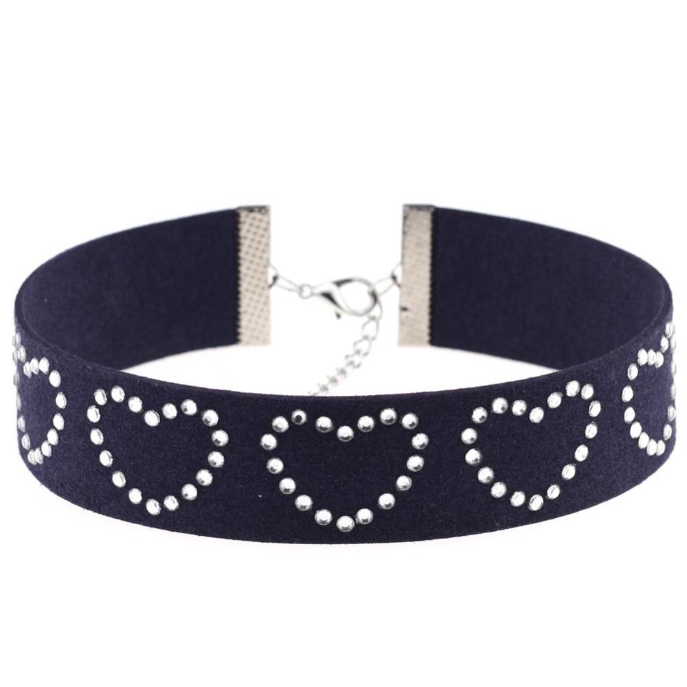 Goth Kleding Harajuku Hart Choker Ketting Liefhebbers Zwart Roze Vriend Y2k Hals Ketting Voor Vrouwen Sieraden: Imitation Rhodium Plated