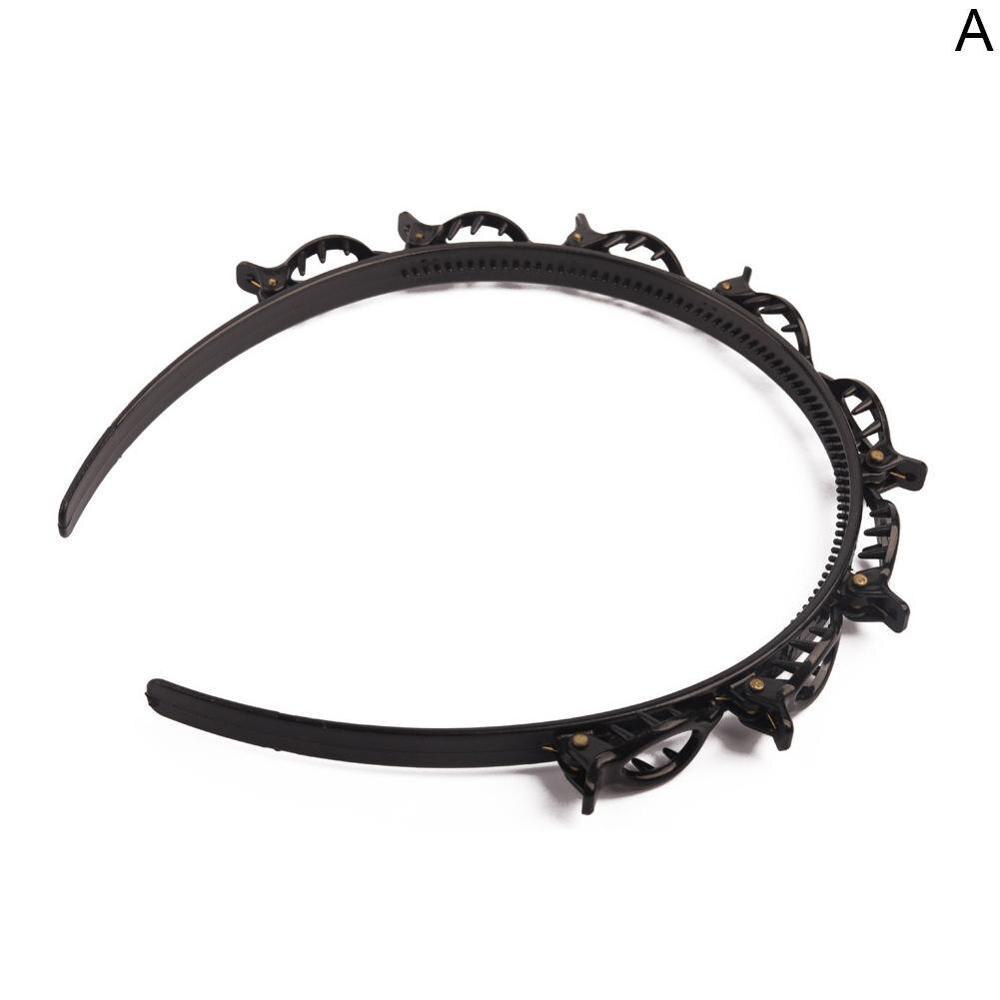 Accesorios para el cabello con doble flequillo, diademas de doble capa, horquilla para peinado: f