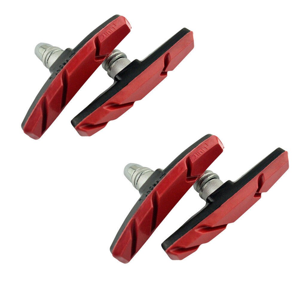2Pc Duurzaam Mountain Racefiets Remblokken Fiets Remmen V-Brake Holder Schoenen Rubber Blokken Duurzaam Blauw Rood zwart Jan7