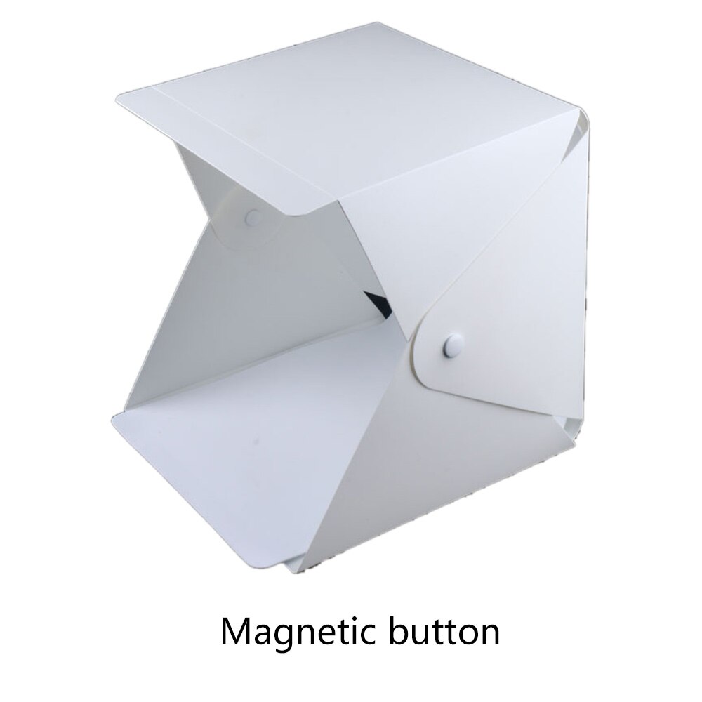 Mini Vouwen Lightbox Fotografie Foto Studio Softbox 2 Panel Led Light Soft Box Foto Achtergrond Kit Light Box Voor Dslr camera: White Magnetic