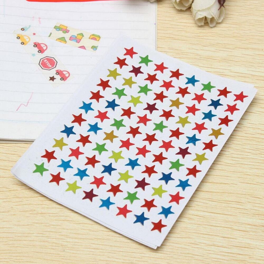 10 Sheets/880pcs Star Shape Stickers Labels For School Children Cute Teacher Reward Sticker Kid Hand Body Sticker Toys