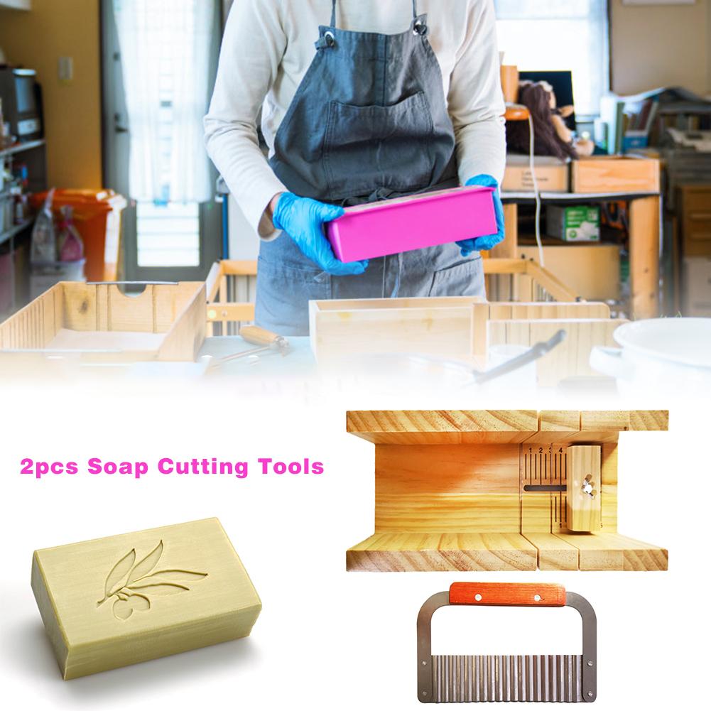 Convenient Soap Cutting Tool Wood Handmade Double Trough Cutter DIY Cutting Device for Household Soap Making Supplies