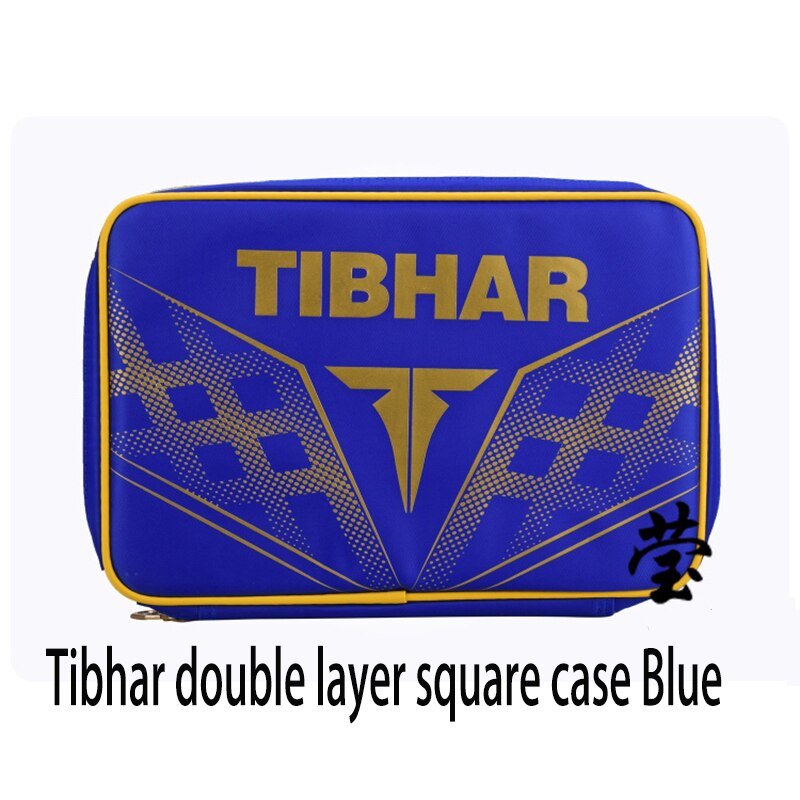 Tibhar – sac de raquettes de Tennis de Table, nouvelle protection carrée pour l'entraînement , ensemble de battes de ping-pong: blue