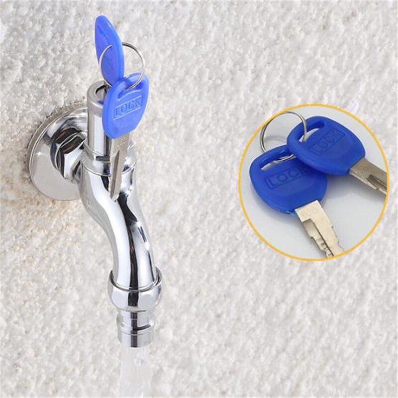 Torneira de água portátil para lavagem, com chave, torneira de liga metálica, antifurto, para uso ao ar livre