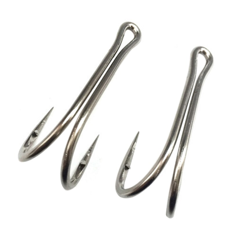 Double Fishing Hooks Sea Duple Hook 28#-20# Stainless Steel Frog Hook Accessories for Tuna Fishing anzol pesca